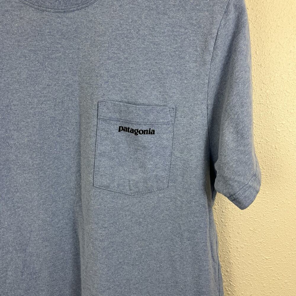 Patagonia P-6 Pocket Responsibili-Tee Men’s M Medium Blue Recycled - Picture 4 of 6
